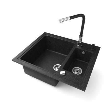 Gránit mosogató - NERO Arriva  - szemcsés fekete