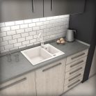 Gránit mosogató - NERO Arriva  - fehér