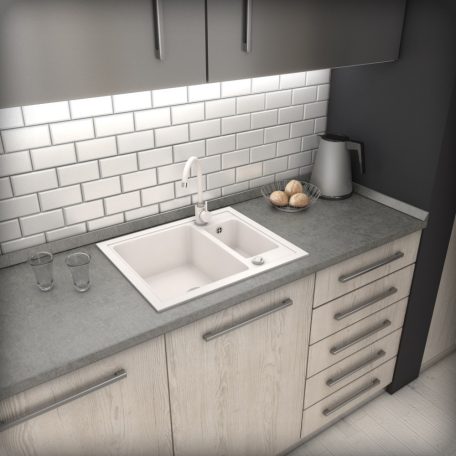 Gránit mosogató - NERO Arriva  - fehér