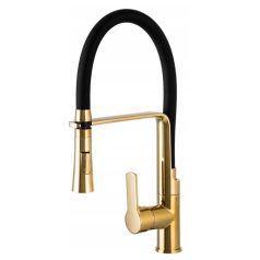   Gamma Vegas mosogató csaptelep - kivehető zuhanyfej - fekete / arany