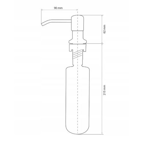 Mosogatószer adagoló - 300ml - Gamma (matt fekete) 