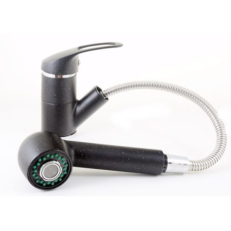 SHOWER gránit mosogató Csaptelep - Zuhanyfejes (fekete - szemcsés)
