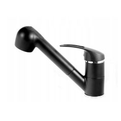   Gamma Shower mosogató csaptelep kihúzható zuhanyfejjel (matt fekete)