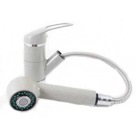 Gamma SHOWER Kihúzható Zuhanyfejes Mosogató Csaptelep - Szürke