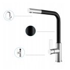 LINEA gránit mosogató Csaptelep - Kihúzható fejjel (fekete)