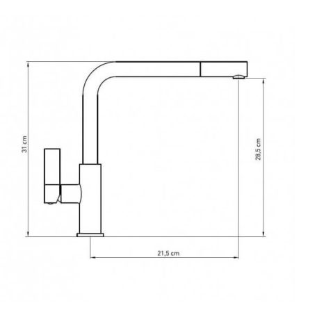 LINEA gránit mosogató Csaptelep - Kihúzható fejjel (fekete)