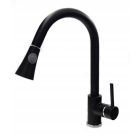 SNAKE gránit mosogató csaptelep - kihúzható fejjel - Szemcsés fekete