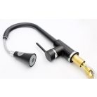 SNAKE gránit mosogató csaptelep - kihúzható fejjel - Szemcsés fekete