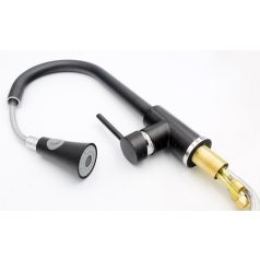   SNAKE gránit mosogató csaptelep - kihúzható fejjel - Szemcsés fekete