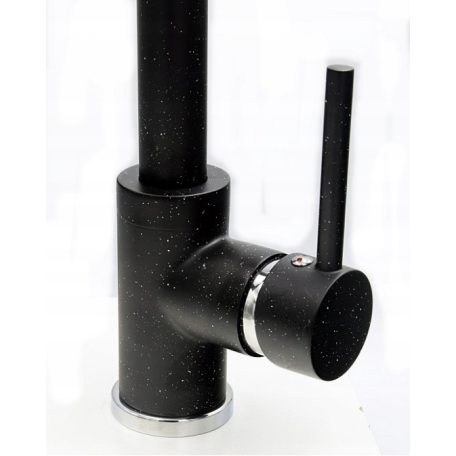 SNAKE gránit mosogató csaptelep - kihúzható fejjel - Szemcsés fekete