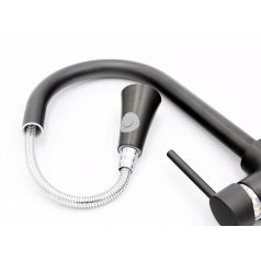   Gamma Snake kihúzható zuhanyfejes mosogató csaptelep - fekete