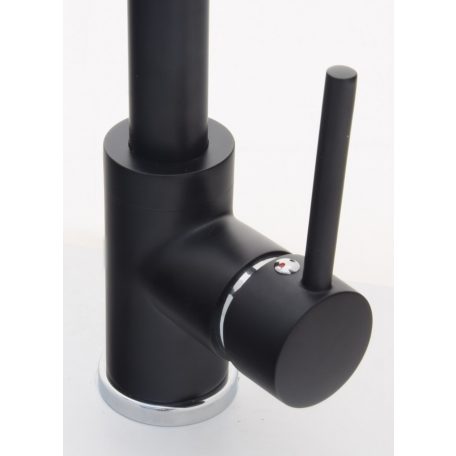 Gamma Snake kihúzható zuhanyfejes mosogató csaptelep - fekete