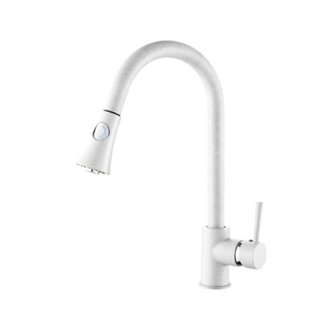 SNAKE gránit mosogató csaptelep - kihúzható fejjel - Fehér