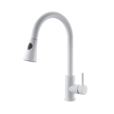 SNAKE gránit mosogató csaptelep - kihúzható fejjel - Fehér