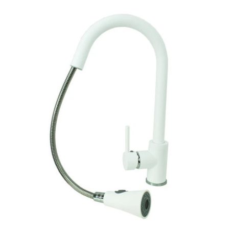 SNAKE gránit mosogató csaptelep - kihúzható fejjel - Fehér