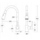 SNAKE gránit mosogató csaptelep - kihúzható fejjel - Fehér