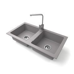 Gránit mosogatótálca - NERO Lybra - szürke