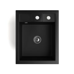 Gránit mosogató - NERO Parma - matt fekete