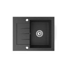 Gránit mosogatótálca NERO Monza + szifon (fekete)