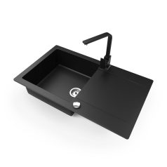 Gránit mosogatótálca - NERO Gold - matt fekete