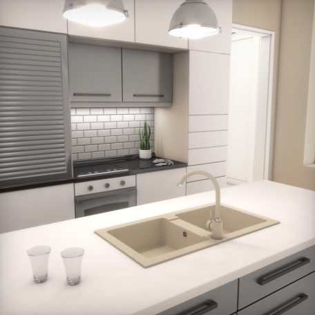Gránit mosogatótálca - NERO Lybra - bézs