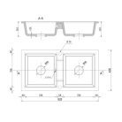 Gránit mosogatótálca - NERO Lybra - bézs