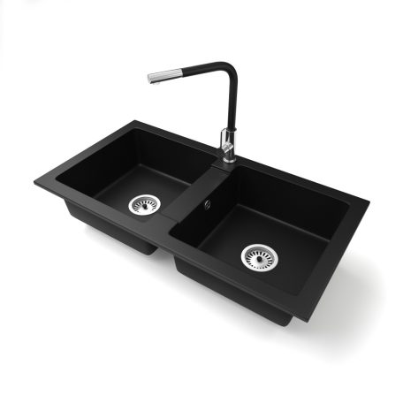 Gránit mosogatótálca - NERO Lybra - matt fekete