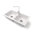 Gránit mosogatótálca - NERO Lybra - fehér