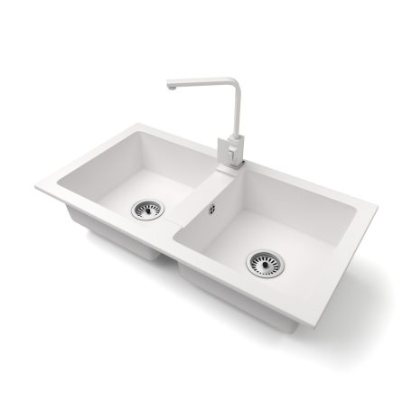 Gránit mosogatótálca - NERO Lybra - fehér