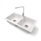 Gránit mosogatótálca - NERO Lybra - fehér