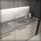 Gránit mosogató - NERO Malta - szürke