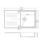 Gránit mosogató - NERO Malta - szürke