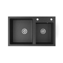 Gránit mosogatótálca - NERO Palazzo - szemcsés fekete