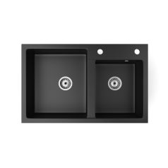 Gránit mosogatótálca - NERO Palazzo - matt fekete