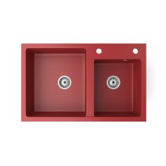 Gránit mosogatótálca - NERO Palazzo - piros
