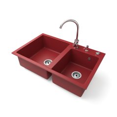 Gránit mosogatótálca - NERO Palazzo - piros