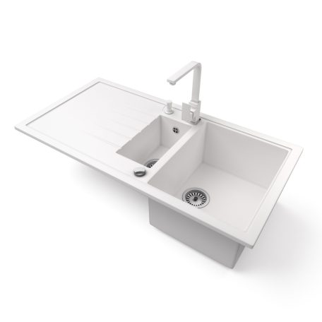 Gránit mosogató - NERO Solarys - fehér
