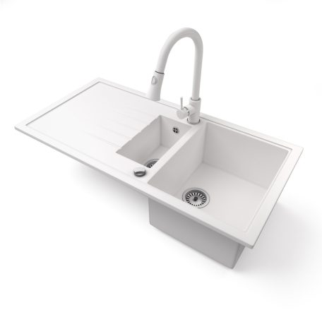 Gránit mosogató - NERO Solarys - fehér