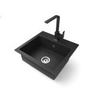 Gránit mosogatótálca - NERO Uno - szemcsés fekete