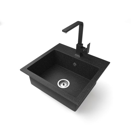 Gránit mosogatótálca - NERO Uno - szemcsés fekete