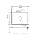 Gránit mosogatótálca - NERO Uno - szemcsés fekete