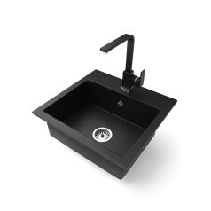 Gránit mosogatótálca - NERO Uno - matt fekete