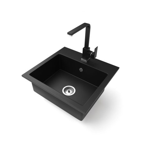 Gránit mosogatótálca - NERO Uno - matt fekete