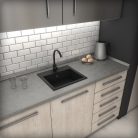 Gránit mosogatótálca - NERO Uno - matt fekete