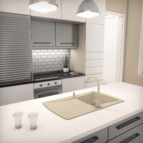 Gránit mosogatótálca - NERO Venezia - bézs