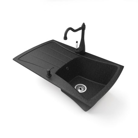 Gránit mosogatótálca - NERO Venezia - szemcsés fekete