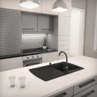 Gránit mosogatótálca - NERO Venezia - szemcsés fekete