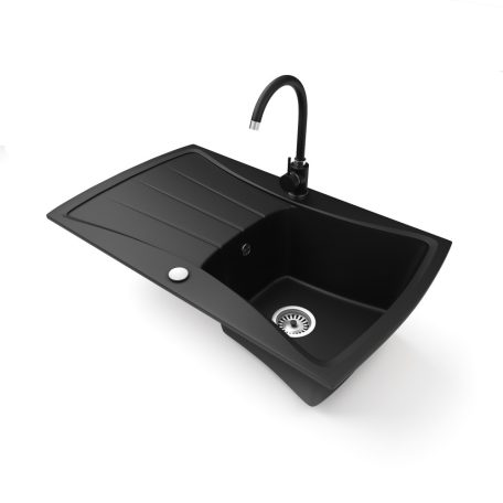 Gránit mosogatótálca - NERO Venezia - matt fekete