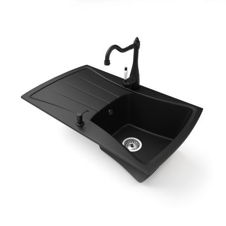 Gránit mosogatótálca - NERO Venezia - matt fekete