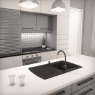 Gránit mosogatótálca - NERO Venezia - matt fekete